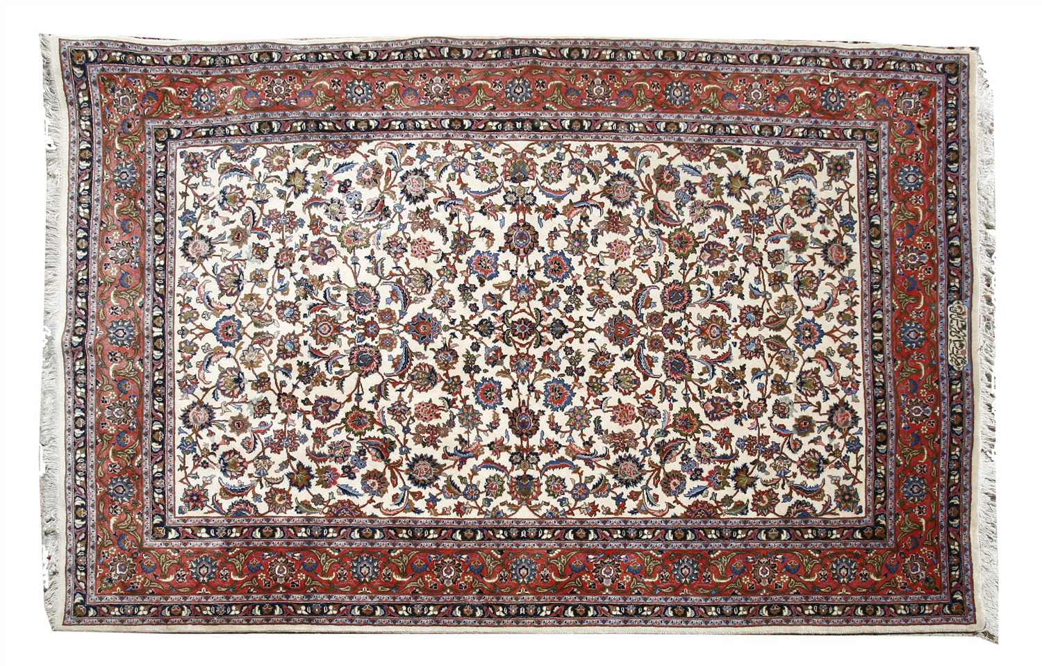 A Persian cream ground carpet,