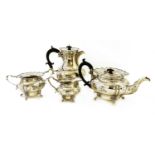 A four-piece silver tea and coffee set