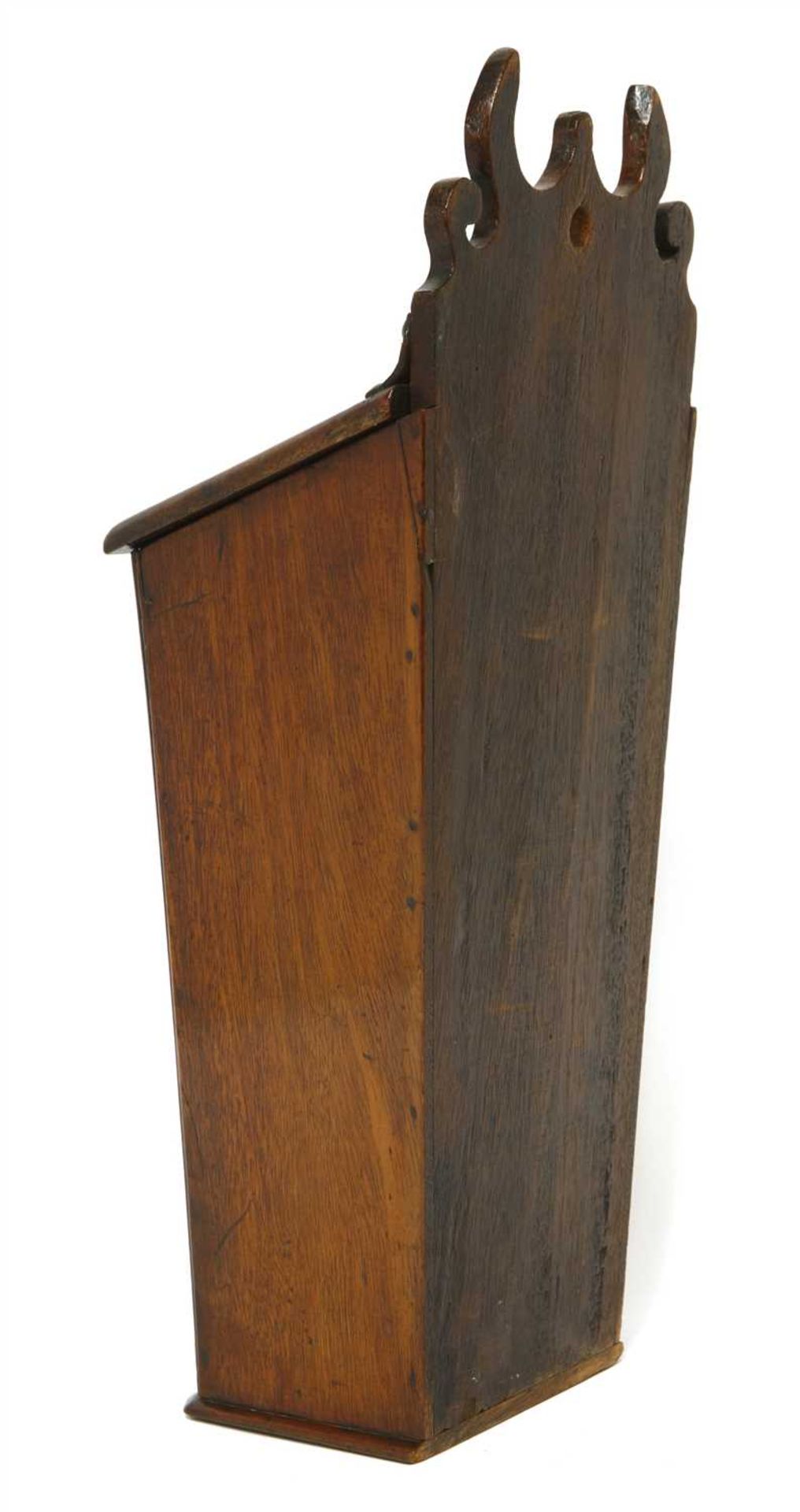 A George III strung mahogany wall-mounted knife box - Bild 3 aus 4