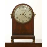 A Regency strung mahogany mantel clock,