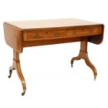 A Regency strung satinwood(?) sofa table,