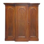 A Victorian mahogany breakfront wardrobe,