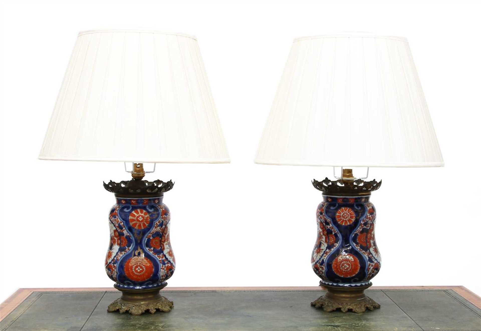 A pair of Imari vase table lamps,