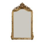 A Victorian carved giltwood and gesso overmantel mirror,