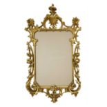 A George III-style carved giltwood wall mirror,