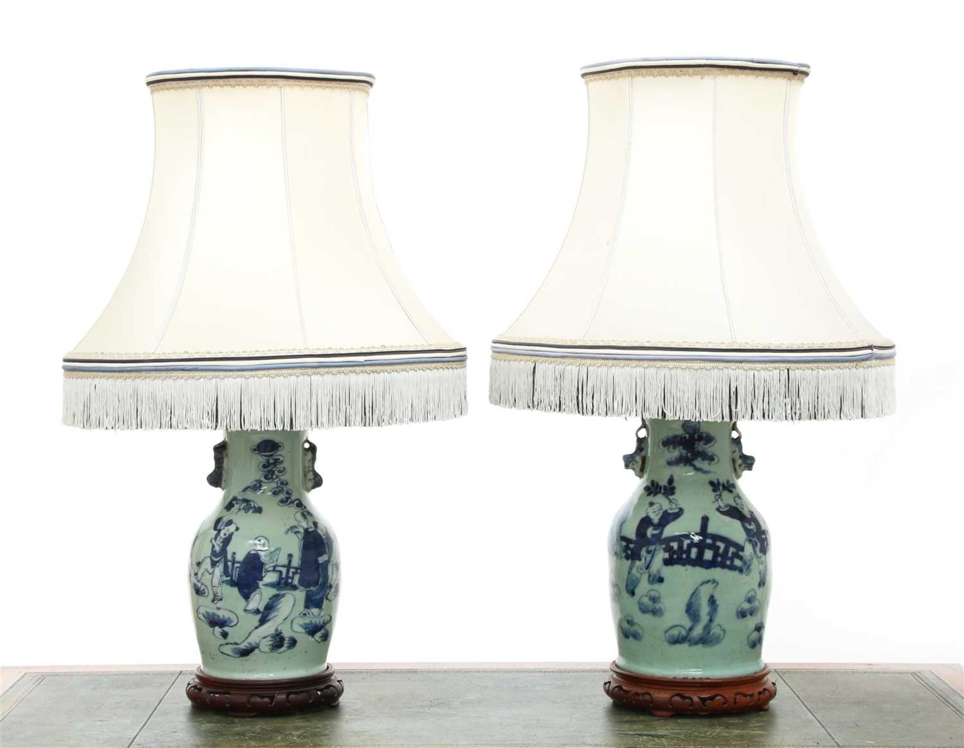 A pair of Chinese vase table lamps,