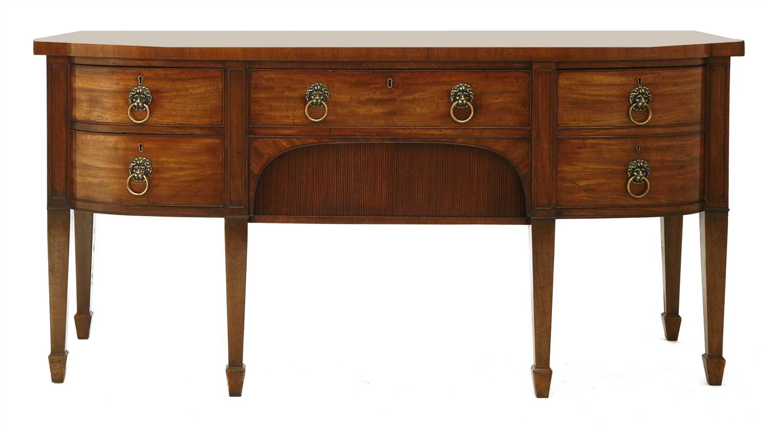 A George III mahogany D-shaped sideboard,