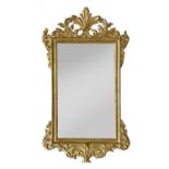 A George II-style giltwood wall mirror,