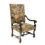 A French beechwood elbow chair,