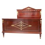 A French mahogany double bed,