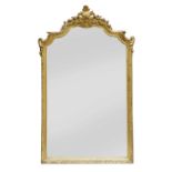 A Victorian giltwood and gesso overmantel mirror,