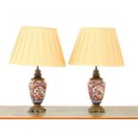 A pair of Imari vase table lamps,