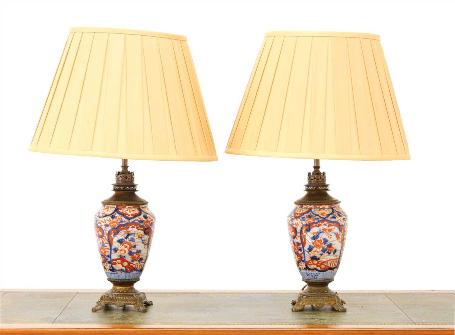 A pair of Imari vase table lamps,