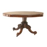 A Victorian rosewood centre table,