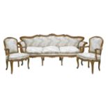 An Italian harlequin part salon suite,