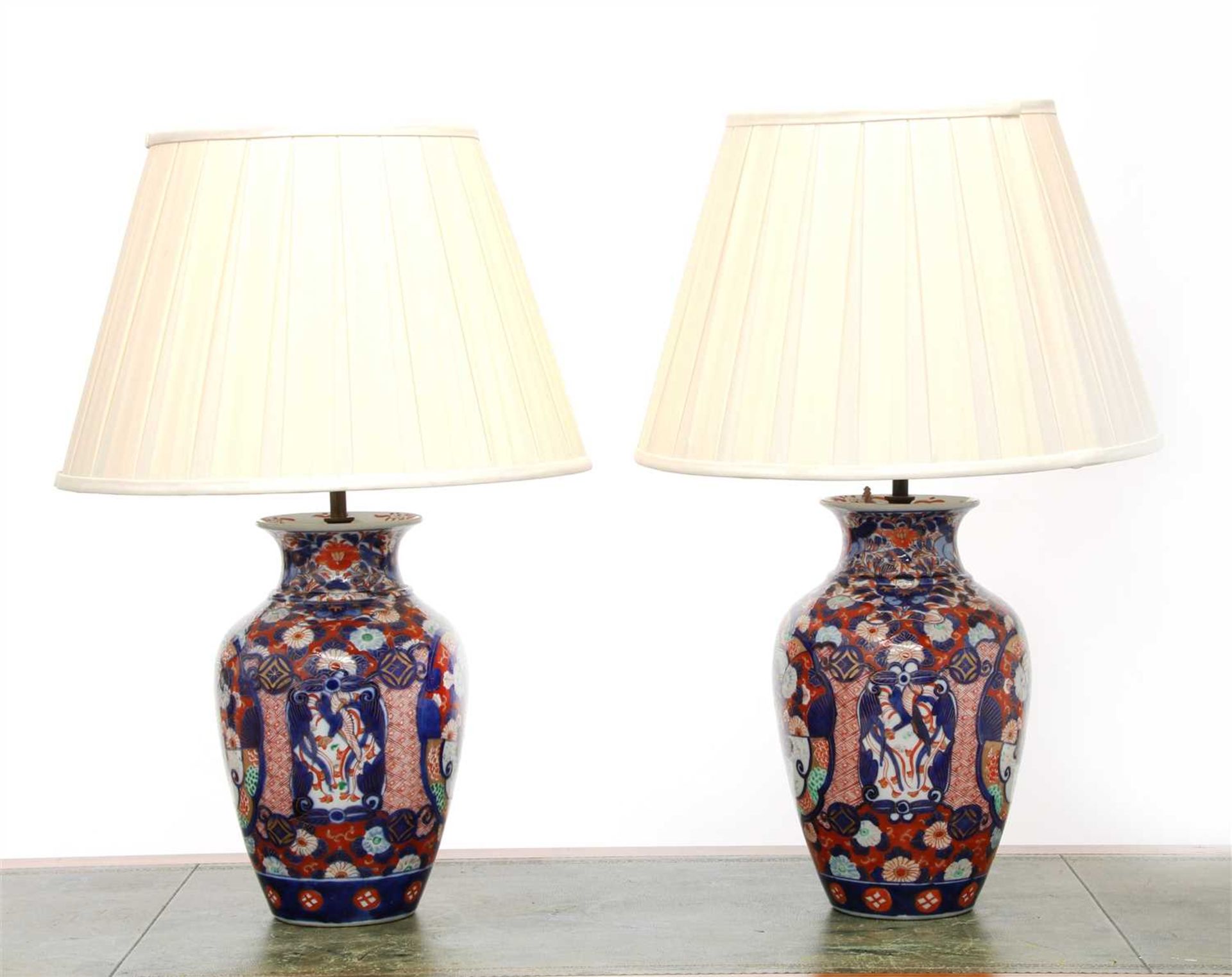 A pair of Imari vase table lamps,