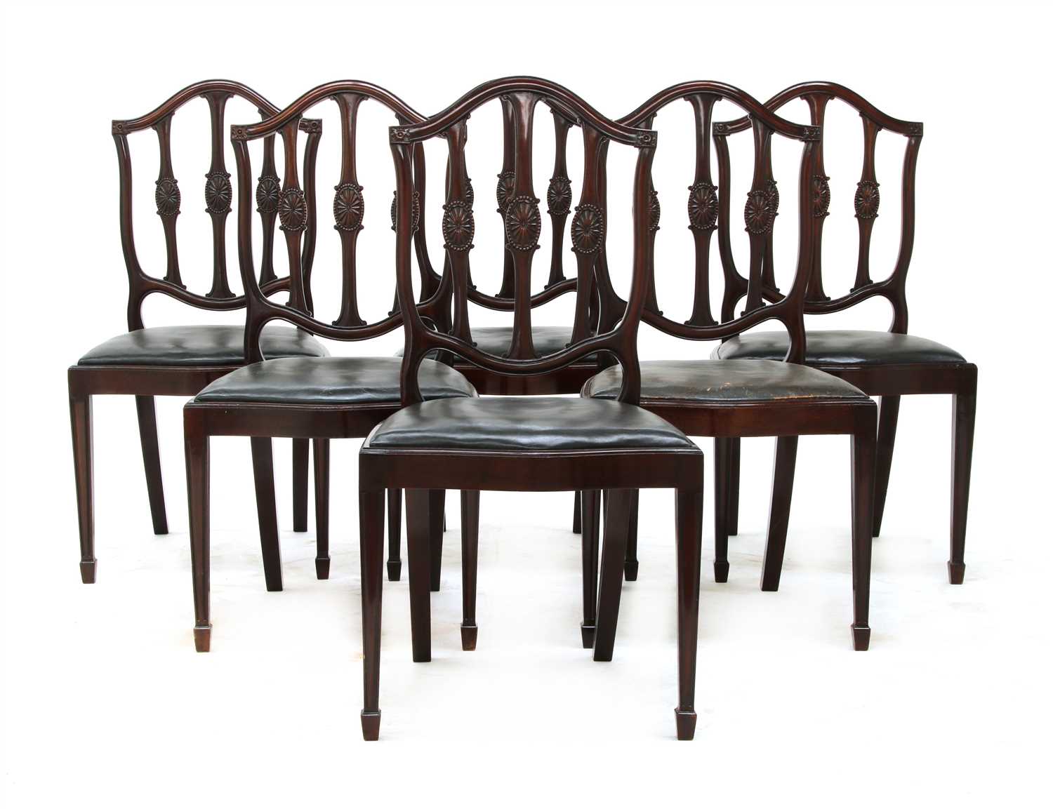 A set of twelve mahogany Hepplewhite-style dining chairs, - Image 2 of 2