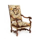 A French walnut armchair,