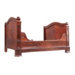 A French mahogany bateau lit,