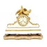 A French alabaster and ormolu mantel clock,