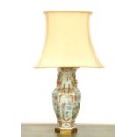 A Chinese famille verte vase table lamp,