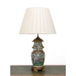 A Cantonese vase table lamp,