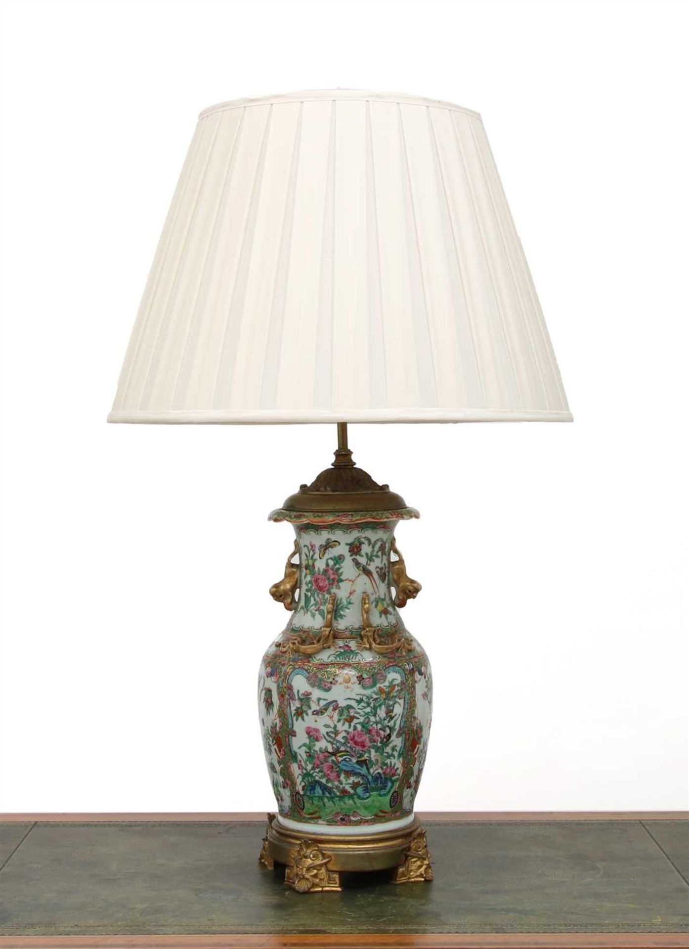 A Cantonese vase table lamp,