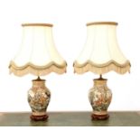 A pair of Satsuma vase table lamps,