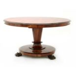 A William IV rosewood loo table,