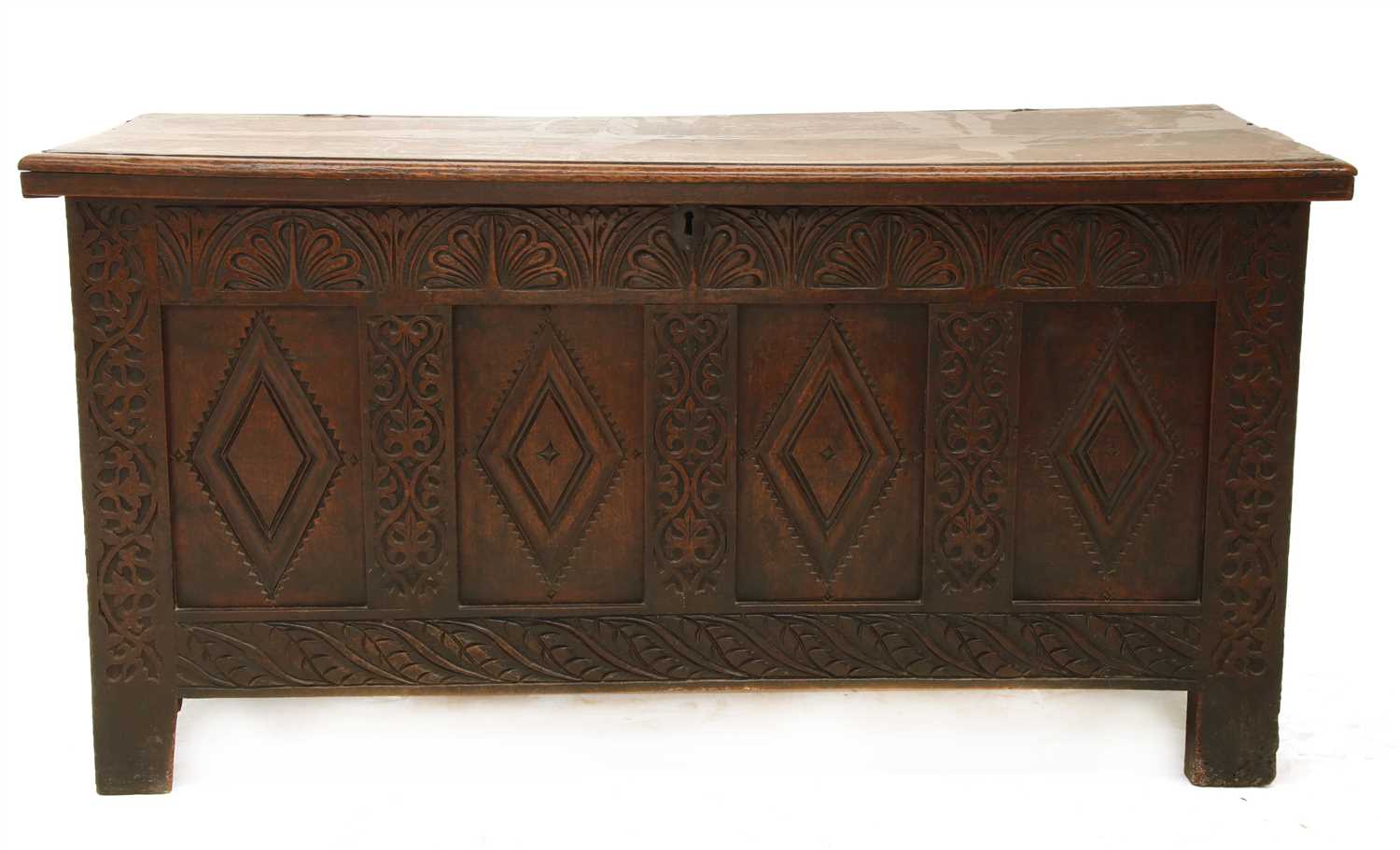 An oak coffer,