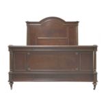 A French plum pudding mahogany double bed,