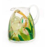 A modern hand decorated glass jug,