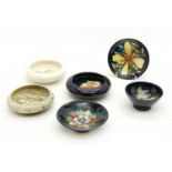 Six Moorcroft dishes,