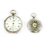 Two silver cased pocket watches,