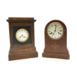 Two wooden mantel clocks,