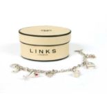 A sterling silver charm bracelet by Links of London