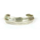 A sterling silver Tiffany open wave cuff bangle