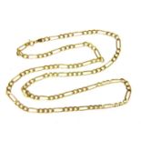 A 9ct gold hollow Figaro chain