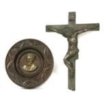 A 19th century bronze crucifix,