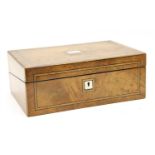 A 19th Century walnut strung writing box,