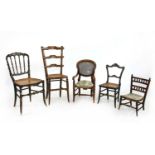 Three child's chairs,