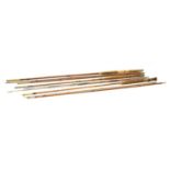 A Hardy Brothers 10ft split cane three piece rod,