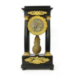 A 19th century French portico clock,