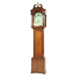 A George III oak crossbanded eight day long case clock,