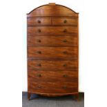 A George III mahogany bow front chest on chest