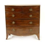 A Regency mahogany bow front chest of drawers,