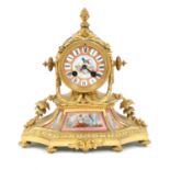 A French gilt bronze mantel clock, late 19th Century