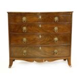 A Regency mahogany bow front chest of drawers,