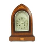 A George III style inlaid mahogany lancet clock