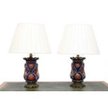 A pair of Imari vase table lamps,